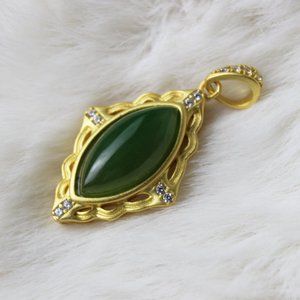 Fancy Vintage Inspired Jade Necklace Pendant